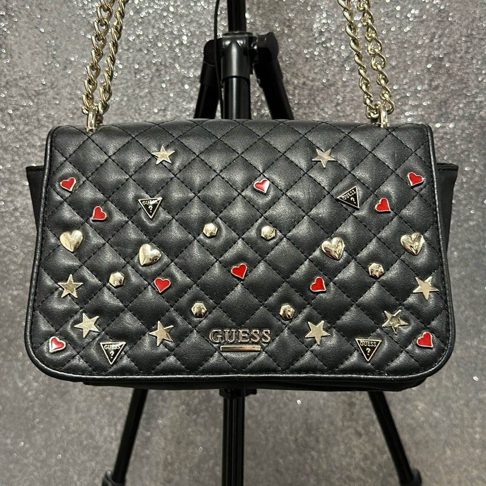 Guess - Black Embellished Quilted Purse